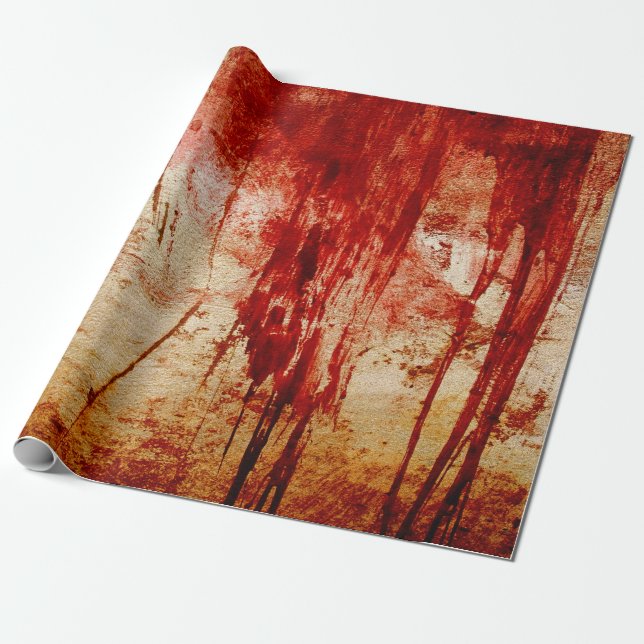 grundge blood red design wrapping paper (Unrolled)