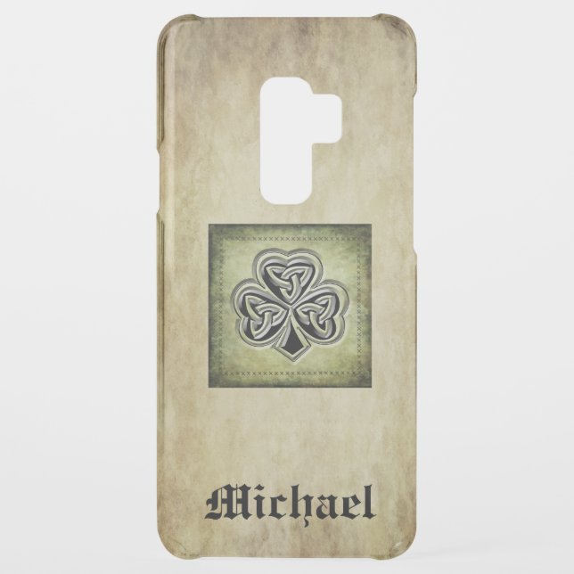 Grundge trendy lucky Irish shamrock personalized C Uncommon Samsung Galaxy Case (Back)
