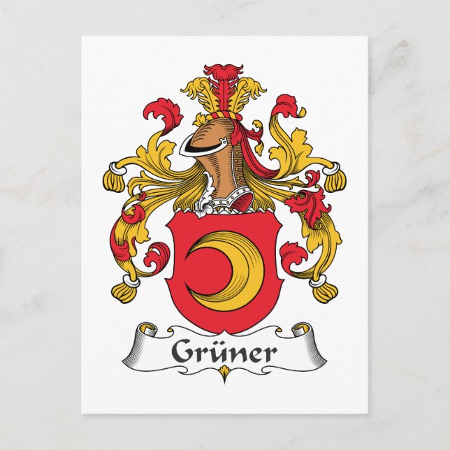 Gruner Family Crest Postcard (Front)