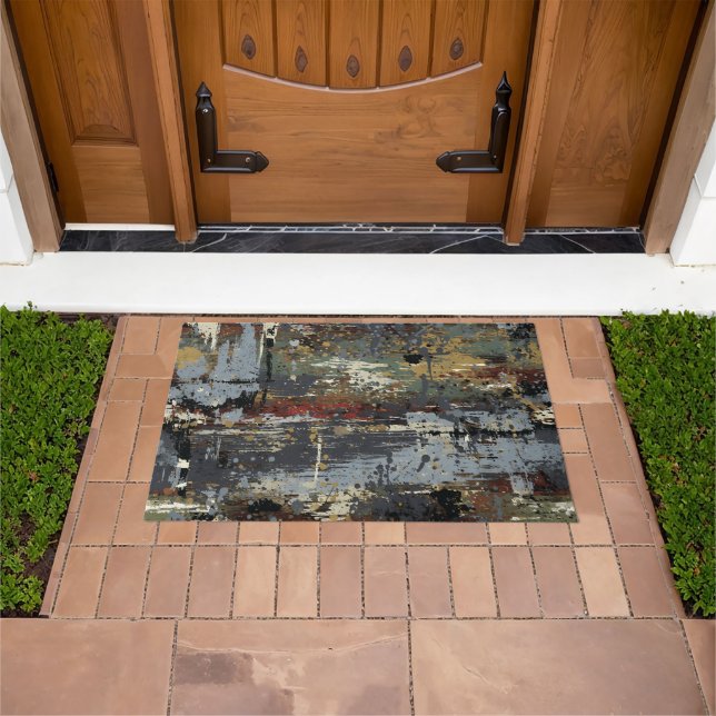 Grunge Abstract Art Outdoor Doormat (Outdoor)