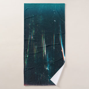 Grunge abstract background. Damaged screen. Orange Bath Towel