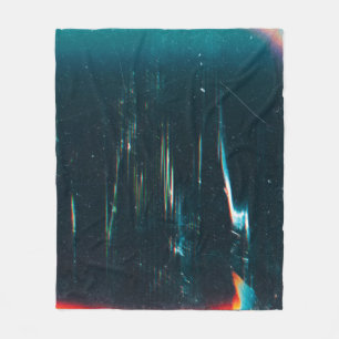 Grunge abstract background. Damaged screen. Orange Fleece Blanket