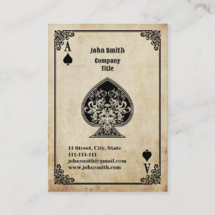 Grunge Ace of Spades Business Card