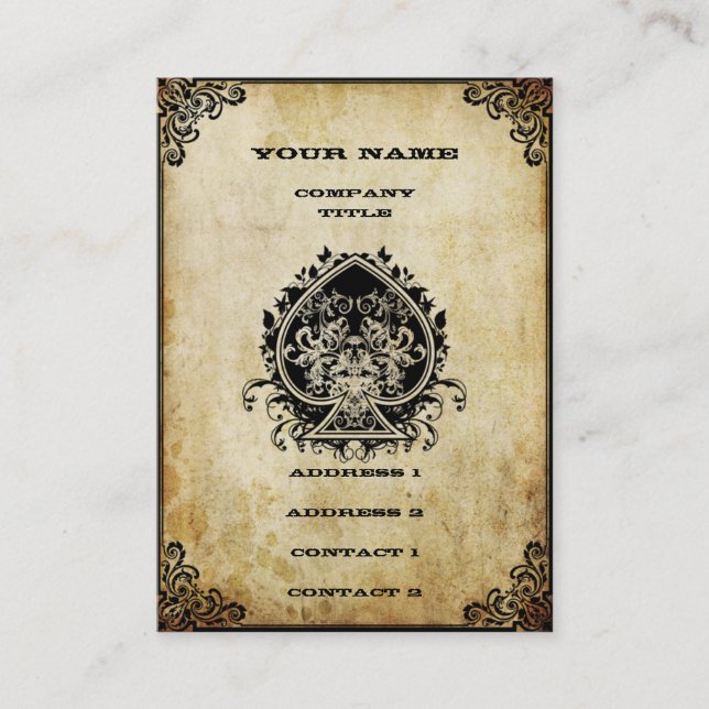 Grunge Ace of Spades Business Card (Front)