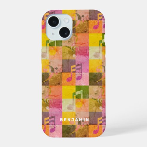 Grunge Aesthetic Cool Music Art Custom Name iPhone 15 Case