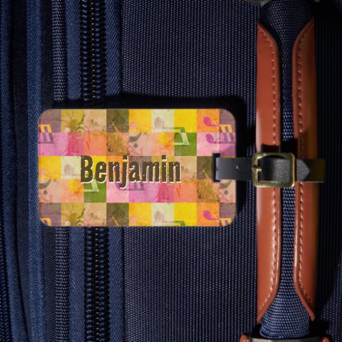 Grunge Aesthetic Cool Music Art Custom Name Luggage Tag
