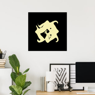 Grunge Aesthetic Fractal Art Poster
