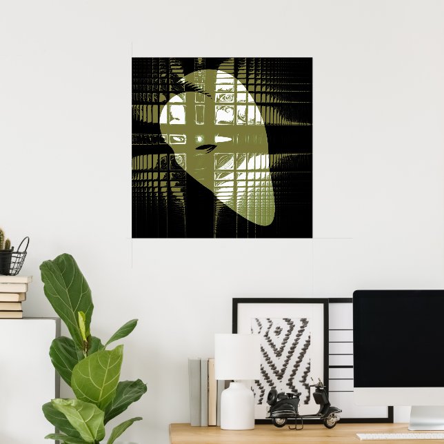 Grunge Aesthetic Fractal Art Poster (Home Office)