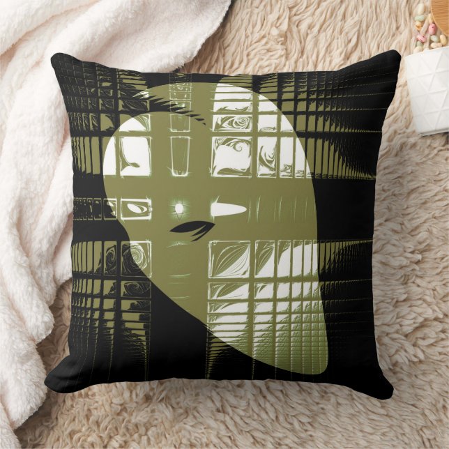 Grunge Aesthetic Fractal Art Throw Pillow (Blanket)