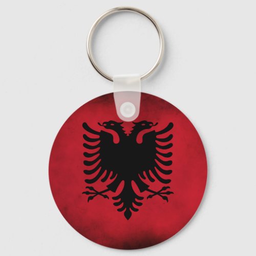 Grunge Albanian Flag High Quality Keychain