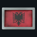 Grunge Albanian Flag [High Quality] Rectangular Belt Buckle<br><div class="desc">My own own high-quality,  unique Albanian flag design. Created it myself. :)</div>