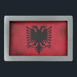 Grunge Albanian Flag [High Quality] Rectangular Belt Buckle<br><div class="desc">My own own high-quality,  unique Albanian flag design. Created it myself. :)</div>