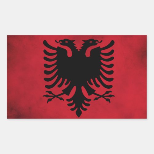 Grunge Albanian Flag High Quality Rectangular Sticker