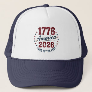 Grunge America 1776 - 2026 Land of the Free Hat