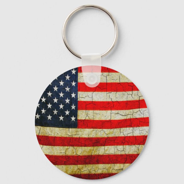 Grunge America flag Keychain (Front)