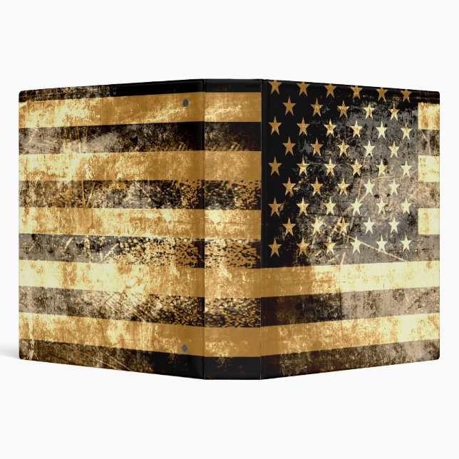 Grunge American Flag 3 Ring Binder (Background)