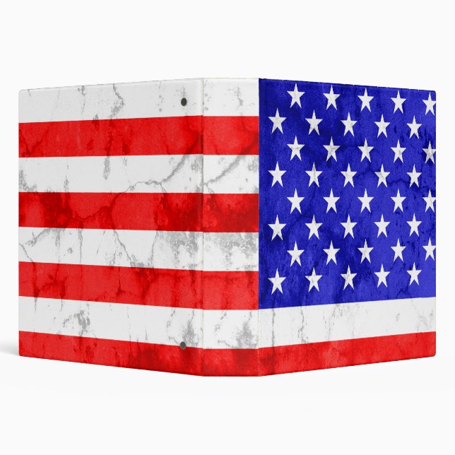Grunge American Flag 6 3 Ring Binder (Background)