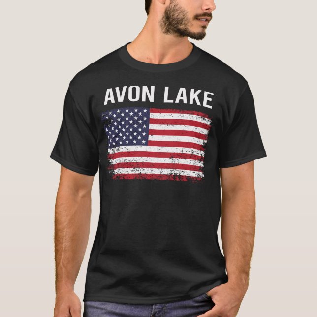 Grunge American Flag Avon T-Shirt (Front)