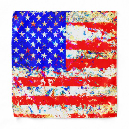 Grunge American Flag Bandana