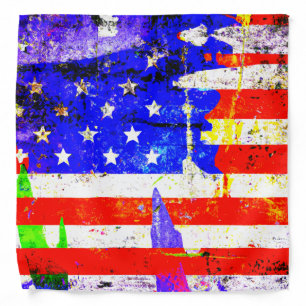 Grunge American Flag Bandana