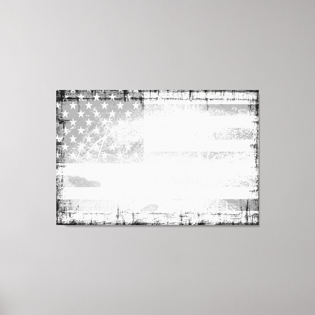 Grunge American Flag Canvas Print (Front)