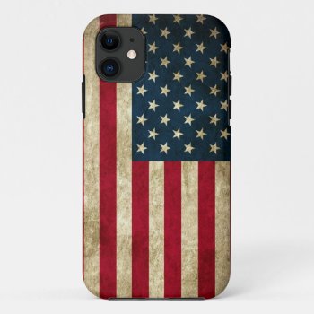 Grunge American Flag Iphone 11 Case by electrosky at Zazzle