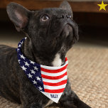 Grunge American Flag Custom Name Pet Bandana<br><div class="desc">You beloved dog will be so fashionable at the next July 4th BBQ!  This grunge style American flag pet bandana is easy to personalize with your dogs name! Stars and Stripes national pride,  your furry family member will certainly stand out in style.</div>