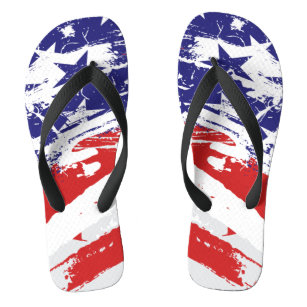 Grunge American Flag Flip Flops
