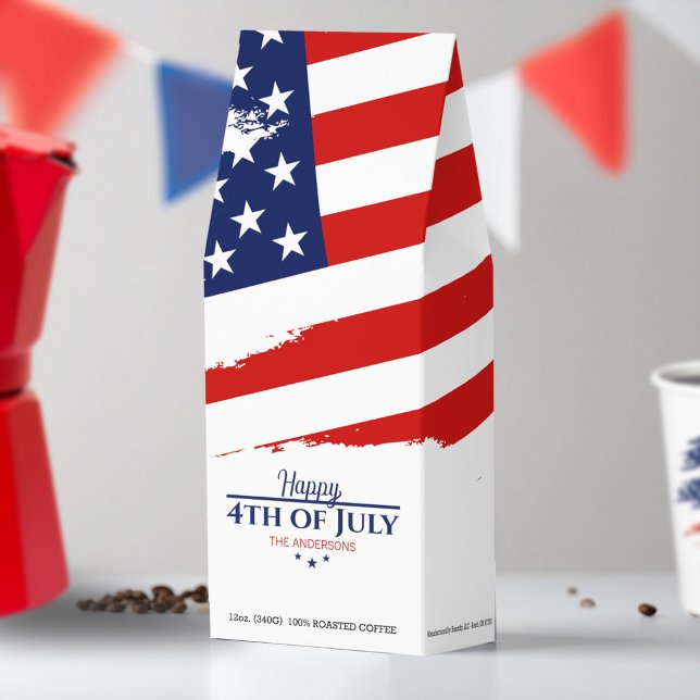 Grunge American Flag Happy 4th July ID1104 Roasted Coffee (Creator Uploaded)