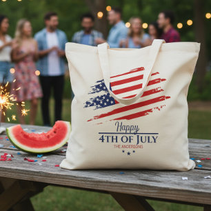 Grunge American Flag Happy 4th July ID1104 Tote Bag