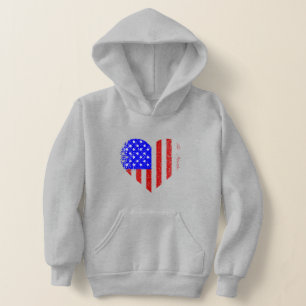 grunge american flag heart distressed  hoodie