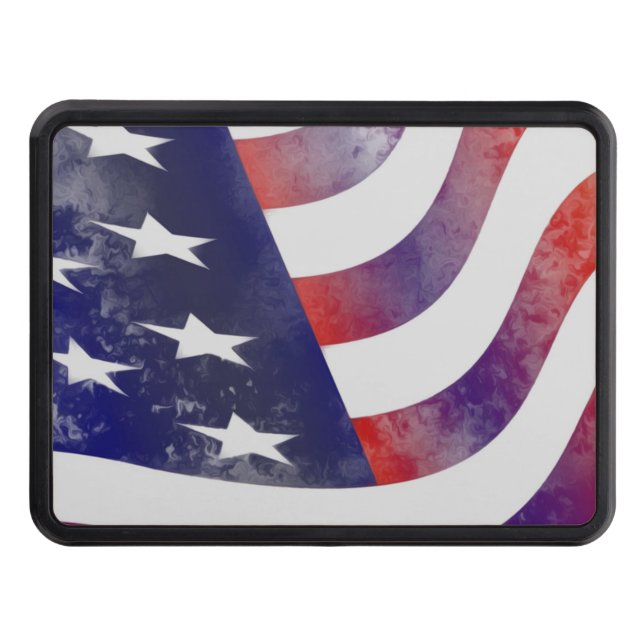 Grunge American Flag Hitch Cover (Front)