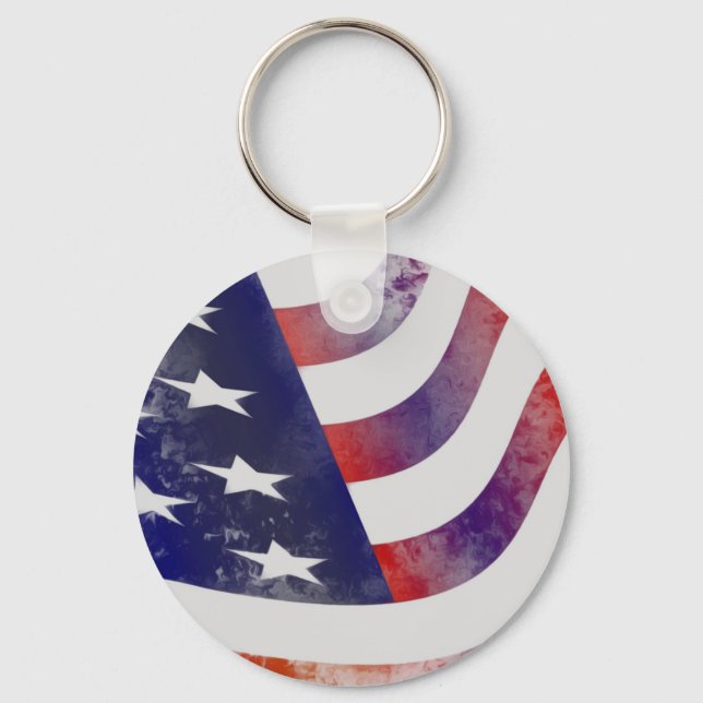 Grunge American Flag Keychain (Front)