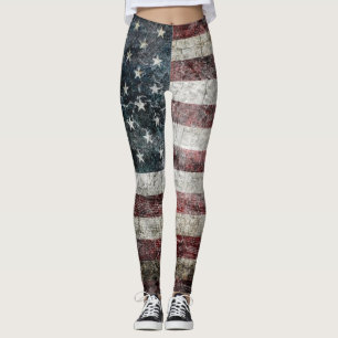 Grunge American Flag Leggings