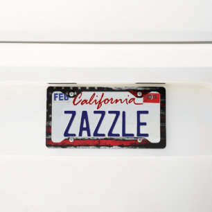 Grunge American flag License Plate Frame