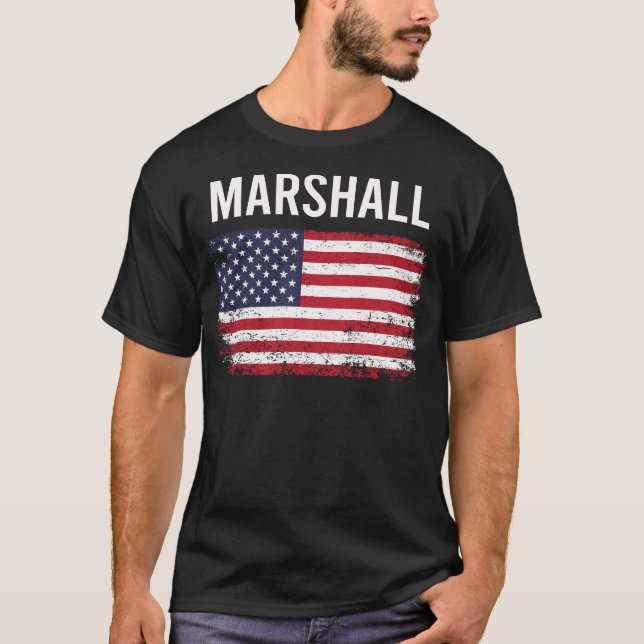 Grunge American Flag Marshall T-Shirt (Front)