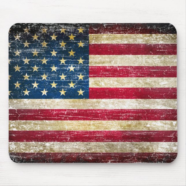 Grunge American Flag Mouse Pad (Front)