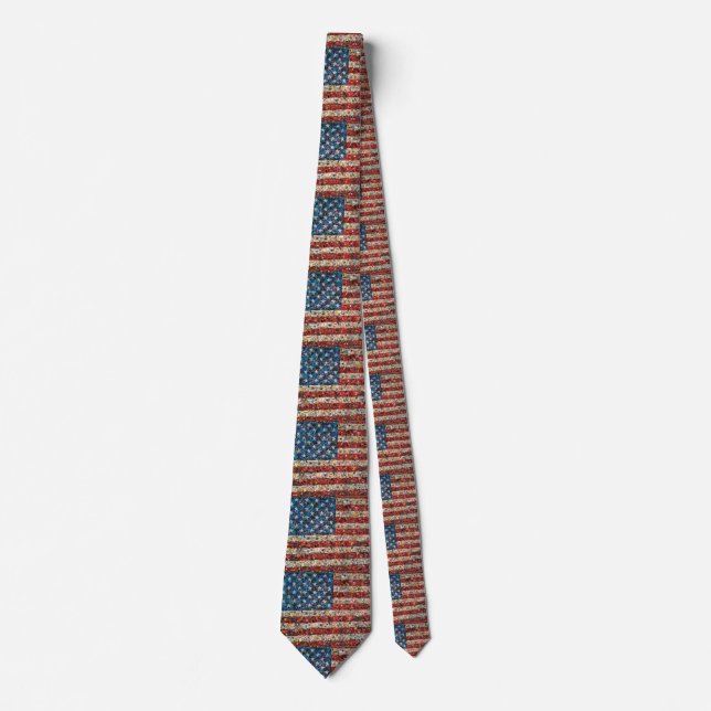 grunge american flag neck tie (Front)