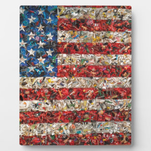 grunge american flag plaque