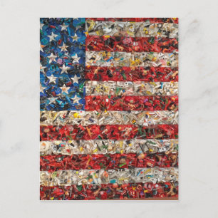 grunge american flag postcard