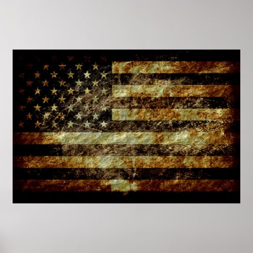 Grunge American Flag Poster