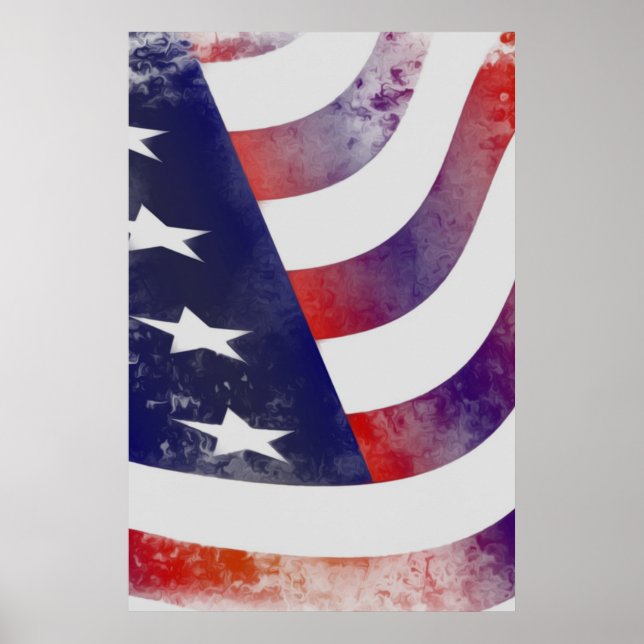 Grunge American Flag Poster (Front)