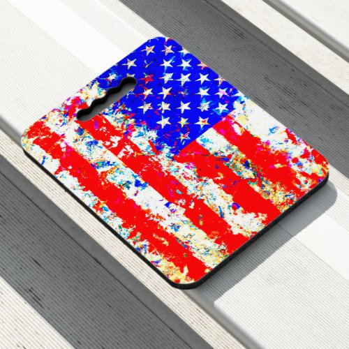 Grunge American Flag Seat Cushion