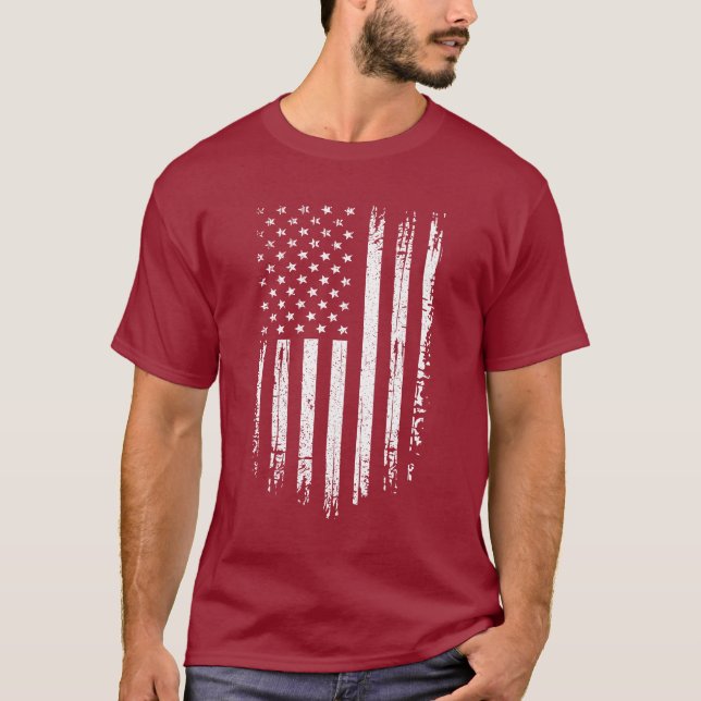 Grunge American Flag  T-Shirt (Front)