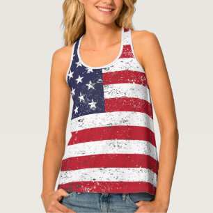 Grunge American Flag  Tank Top