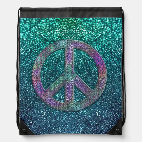 Grunge and Glitter Peace Sign Backpack