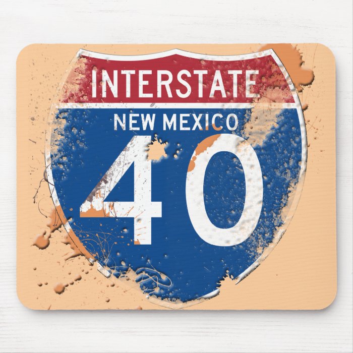 GRUNGE AND PAINT SPLATTER I 40 NEW MEXICO SIGN MOUSE PADS