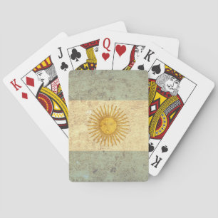 Grunge Argentina Flag Poker Cards
