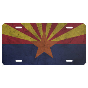 Grunge Arizona Flag License Plate