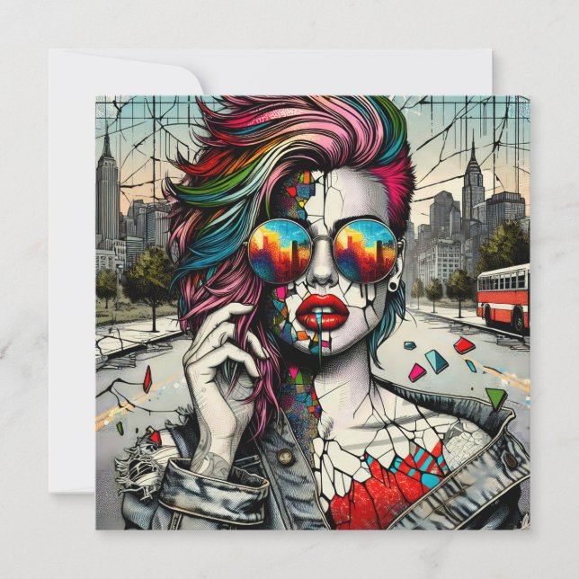 Grunge Art | Fractured Woman Abstract (Front)